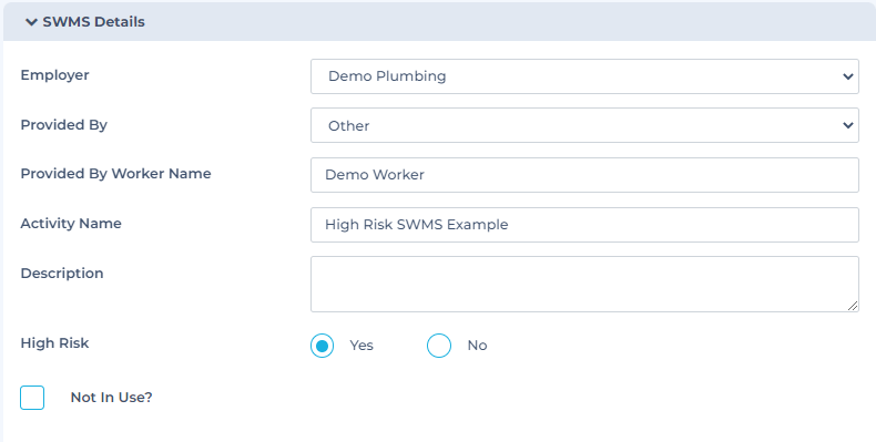 Configure And Review High Risk SWMS – HammerTech - Asia Pacific